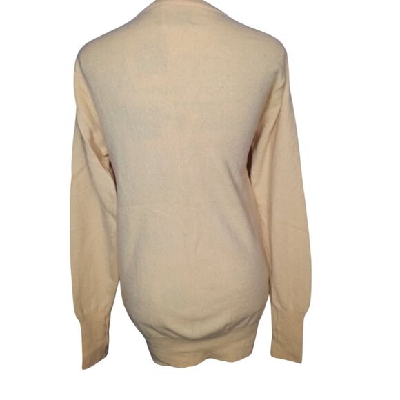 Vintage Turnbull & Asser Pale Yellow Cashmere Sweater Scotland Small Medium READ - Picture 4 of 4